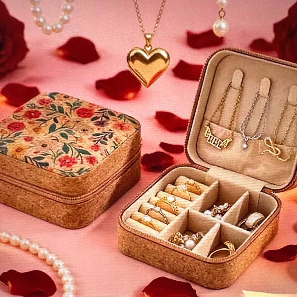 ❣️5|$25❣️Low Stock ! Floral mini Jewelry Box premium Faux leather. 🆕